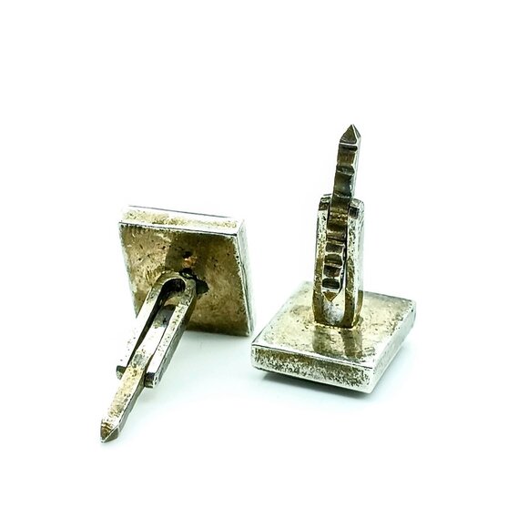 Hematite Roman Soldier Cuff Links, Trojan Spartan Carved Intaglio set in Sterlin - Picture 3 of 4